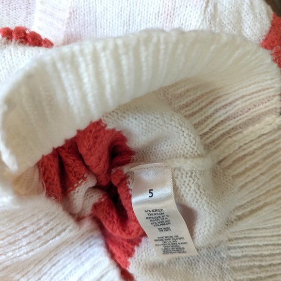 NWT Oshkosh B'gosh Girls Knit Sweater Orange Striped Cardigan L/S Top 5T… - Picture 4 of 5